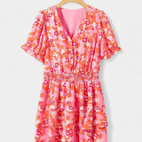 Robe Florale Volante Kimberly avec Décolleté en V