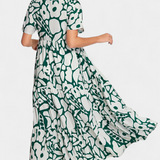 Robe Imprimée Nélida Fluide avec Décolleté en V