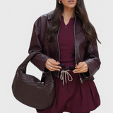 Sac tissé moyen lilas avec détail en nœud