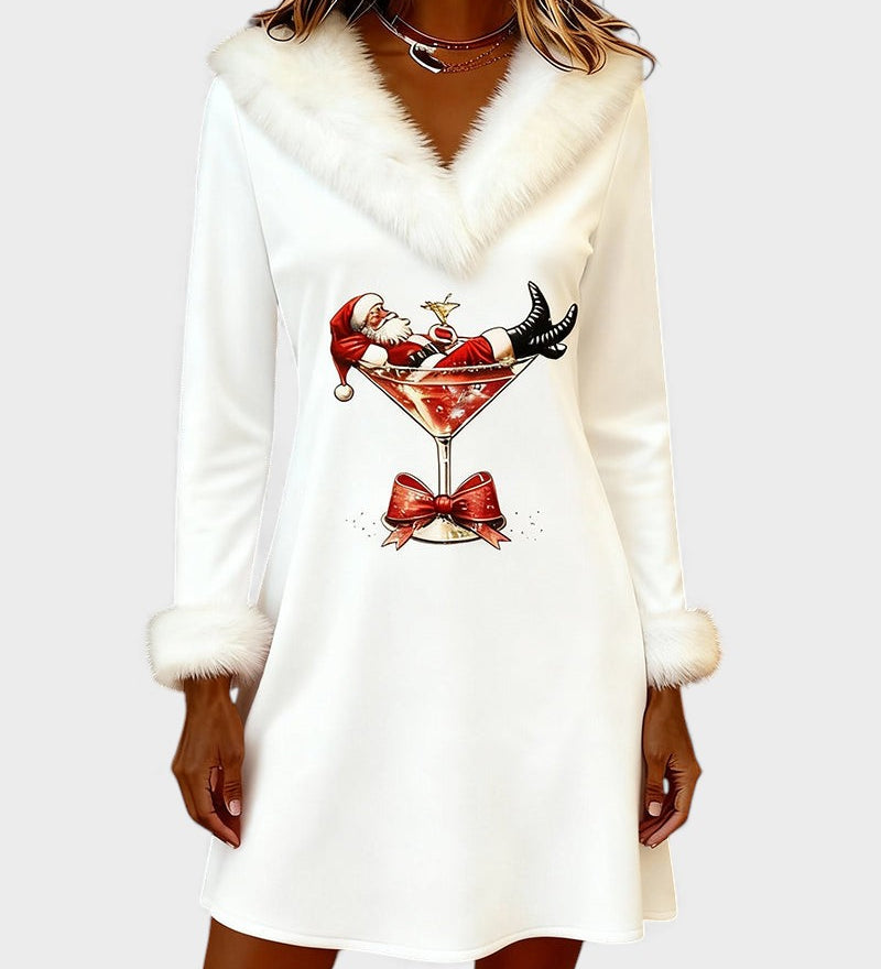 Eulalia™ | Robe de Noël avec Col en Fourrure